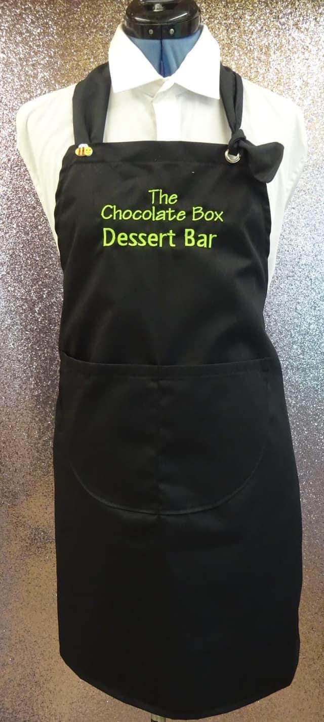 plain black with black ties catering apron