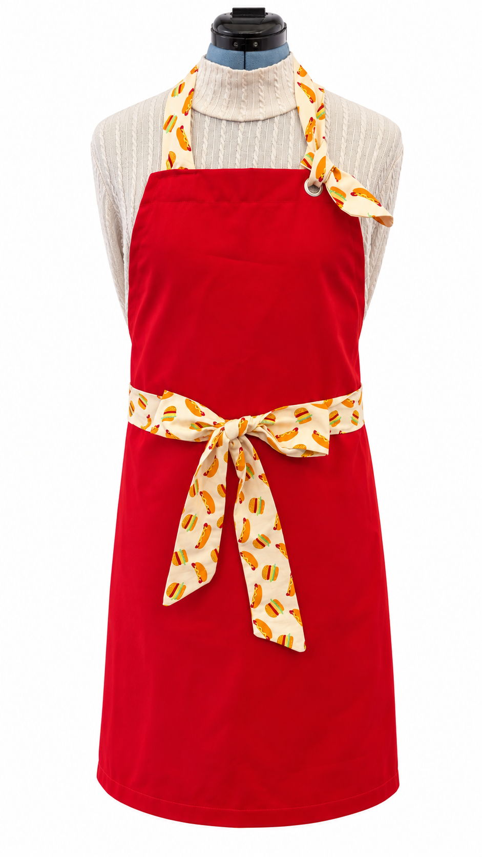3x Red burger & hot dog aprons